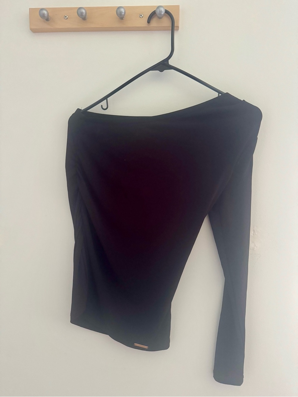 Michael Kors Black Asymmetrical One-Sleeve Skirt
